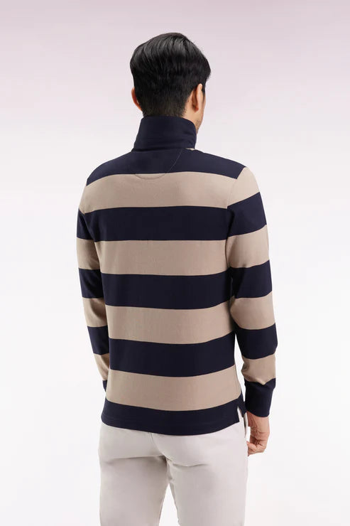Navy Block Stripe Rugger