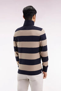 Navy Block Stripe Rugger