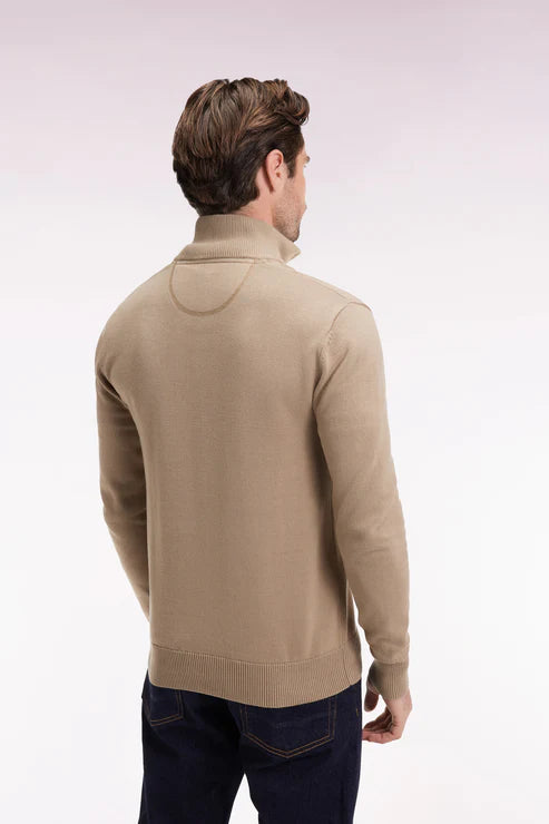 Beige Half Zip Sweater