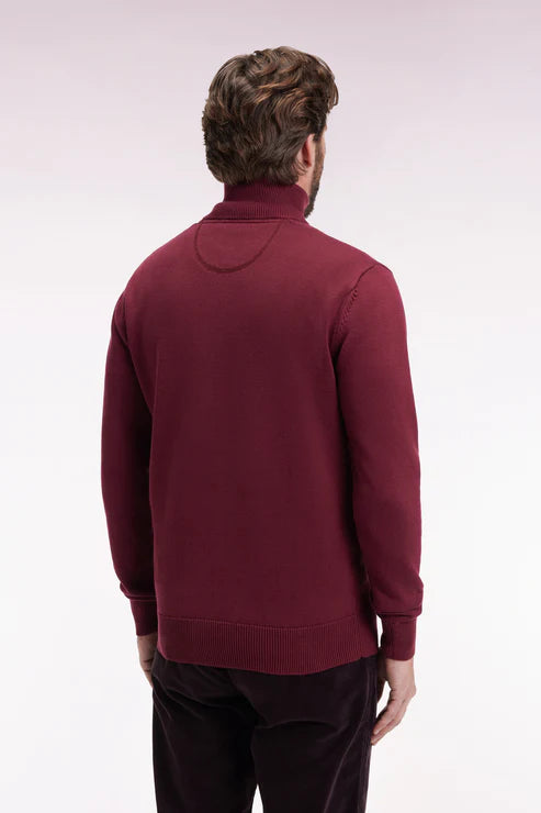 Wine Half Zip Sweater