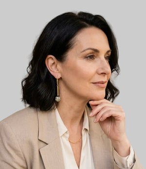 Dalmatian and Gold Plated Drop Earrings