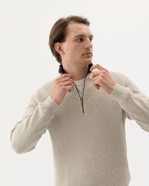 Off White Classic Quarter Zip