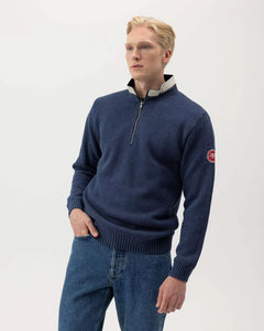 Denim Classic Half Zip Sweater