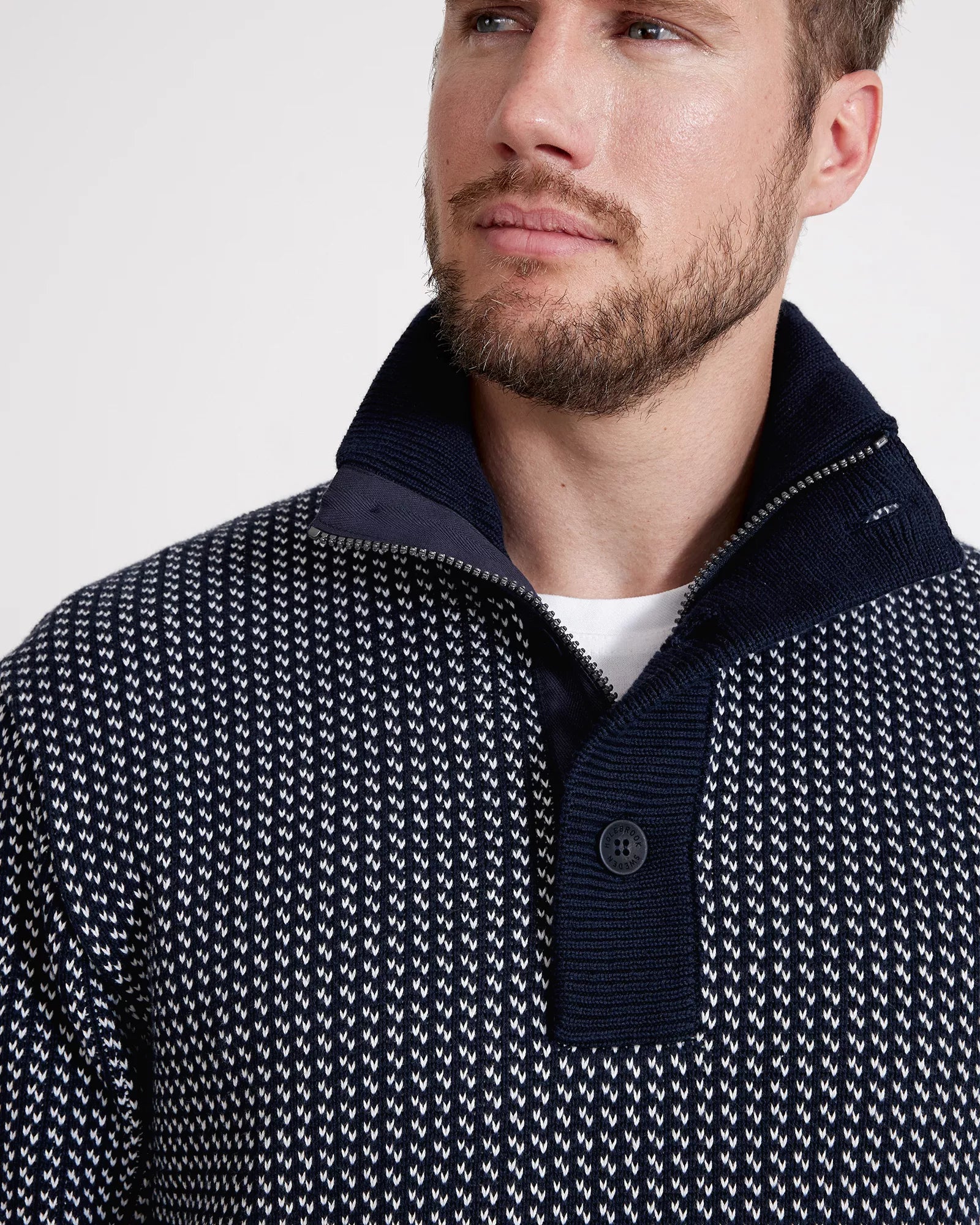 Navy Ingvar Half Sweater