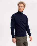 Load image into Gallery viewer, Navy Windproof Half Zip Sweater
