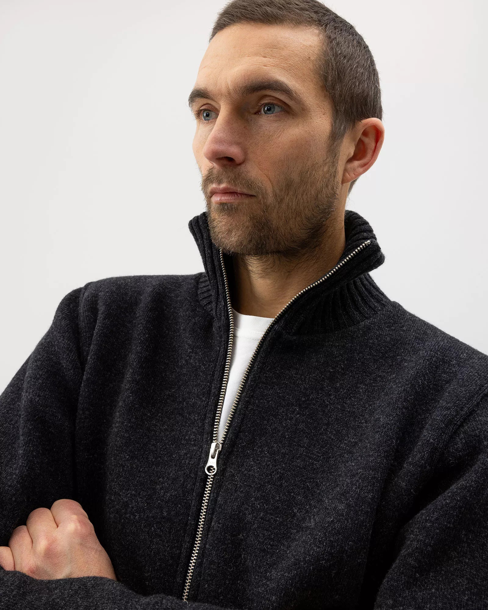 Charcoal Zip Cardigan