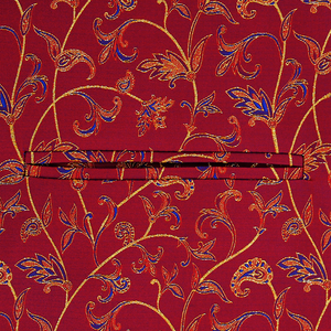 Floral Metallic Thread Waistcoat Red