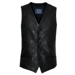 Load image into Gallery viewer, Floral Metallic Thread Waistcoat Black
