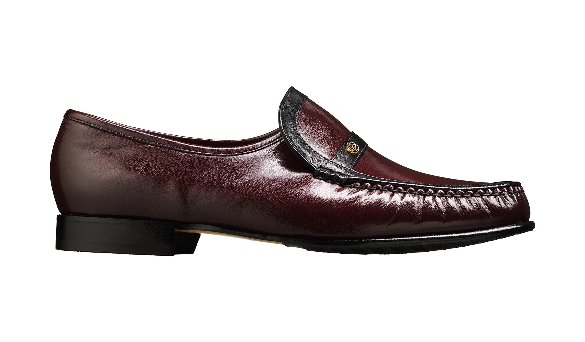 Barker Burgundy Hand Sewn Moccasin Shoes Jefferson