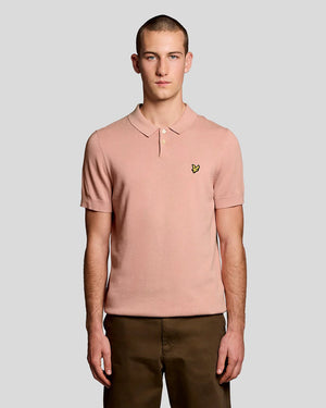 Pink Knitted Polo Shirt