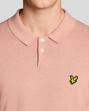 Pink Knitted Polo Shirt