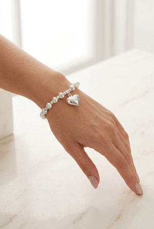 Silver Etched Ball Bracelet