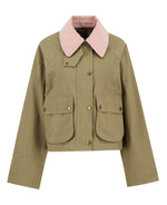 Load image into Gallery viewer, Olive Cropped Beadnell Jacket
