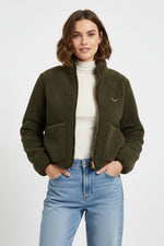 Load image into Gallery viewer, Olive Eleonora Fleece Jacket
