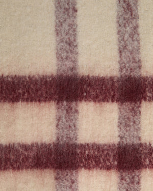 Ecru Isla Tartan Boucle Scarf