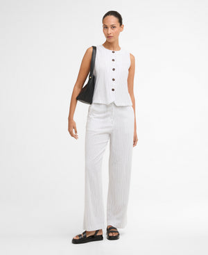 White Striped Sloane Trousers