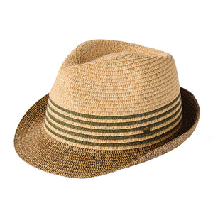 Olive Straw Trilby Hat