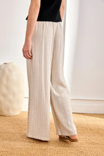 Load image into Gallery viewer, Ivory Pinstripe Pleated Trousers
