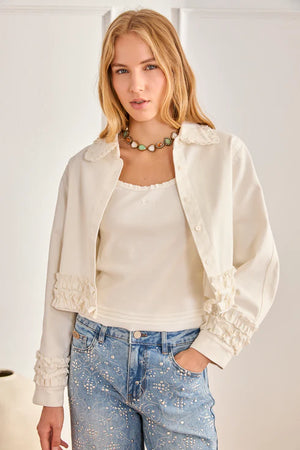 White Short Denim Jacket