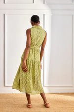 Load image into Gallery viewer, Green Open Embroidery Dress
