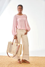 Load image into Gallery viewer, Rose Geometric Pleated Blouse
