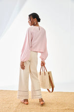 Load image into Gallery viewer, Rose Geometric Pleated Blouse
