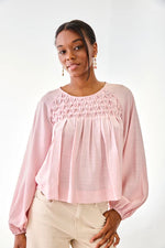 Load image into Gallery viewer, Rose Geometric Pleated Blouse
