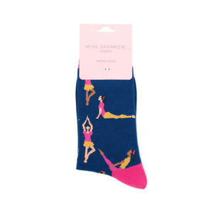 Navy Yoga Poses Socks
