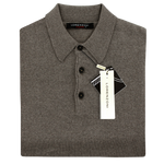 Load image into Gallery viewer, Lorenzoni Premium Quality Merino Wool Button Polo Light Brown
