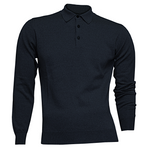 Load image into Gallery viewer, Lorenzoni Premium Quality Merino Wool Button Polo Denim
