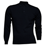 Load image into Gallery viewer, Lorenzoni Premium Quality Merino Wool Button Polo Navy
