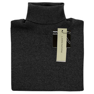 Lorenzoni Premium Quality Merino Wool Roll Neck Charcoal