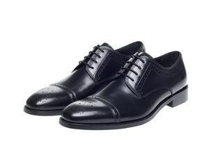 Black Lucan Semi Brogues Shoes