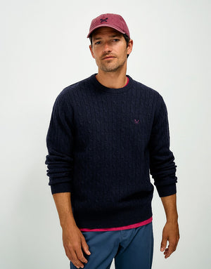 Navy Cable Knit Jumper
