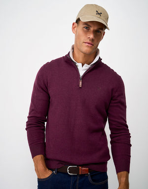 Burgundy Half Zip Jumper