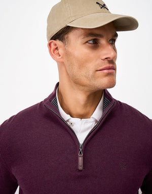Burgundy Half Zip Jumper