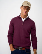 Load image into Gallery viewer, Burgundy Half Zip Jumper
