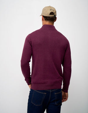 Burgundy Half Zip Jumper