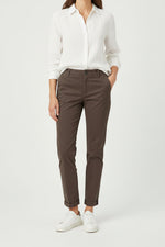 Load image into Gallery viewer, Brown Turn Up Chinos
