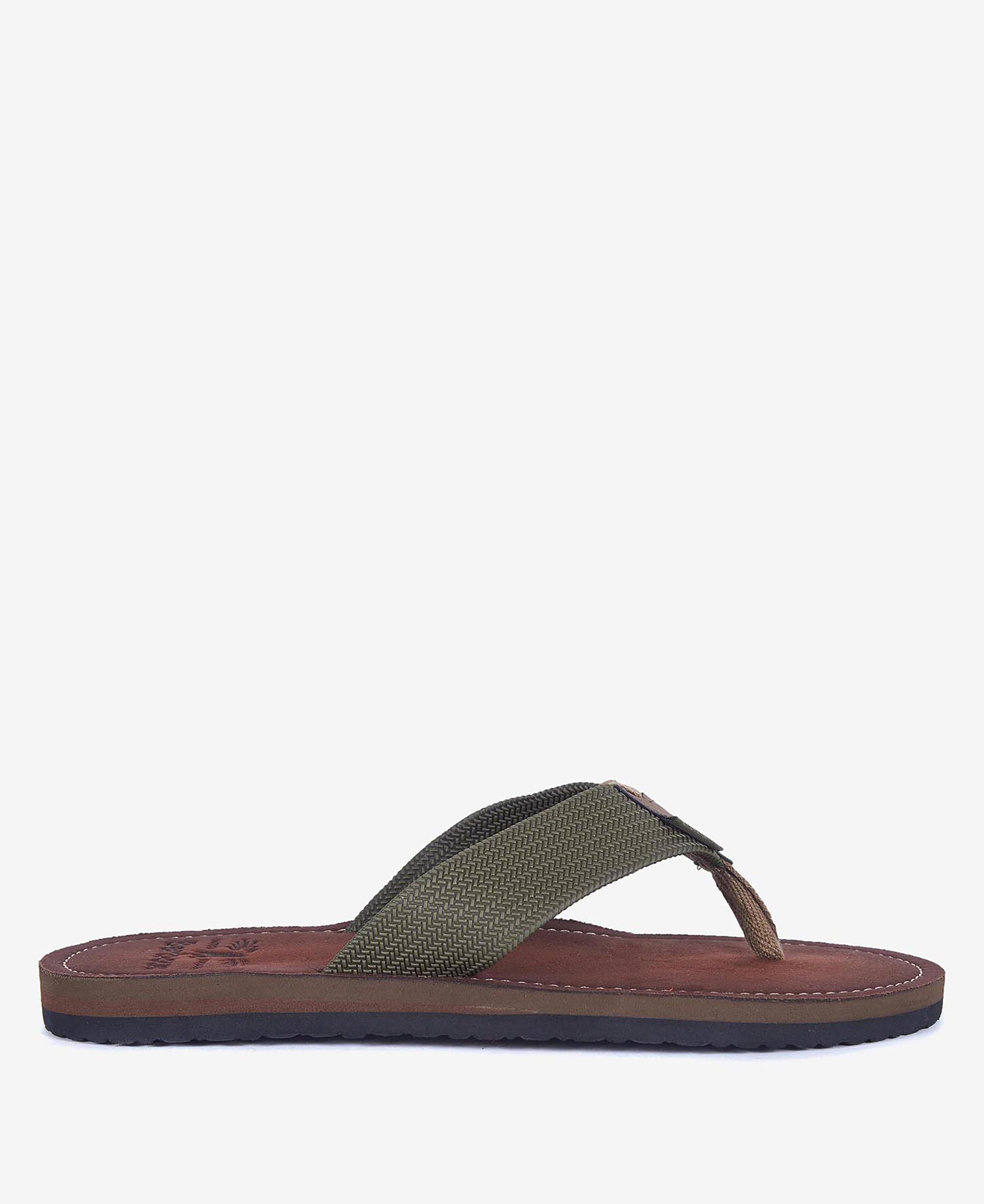 Barbour Olive Toeman Beach Flip Flop