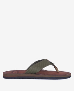 Barbour Olive Toeman Beach Flip Flop