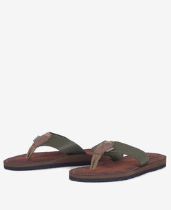 Barbour Olive Toeman Beach Flip Flop