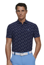 Load image into Gallery viewer, Navy Print Polo Shirt
