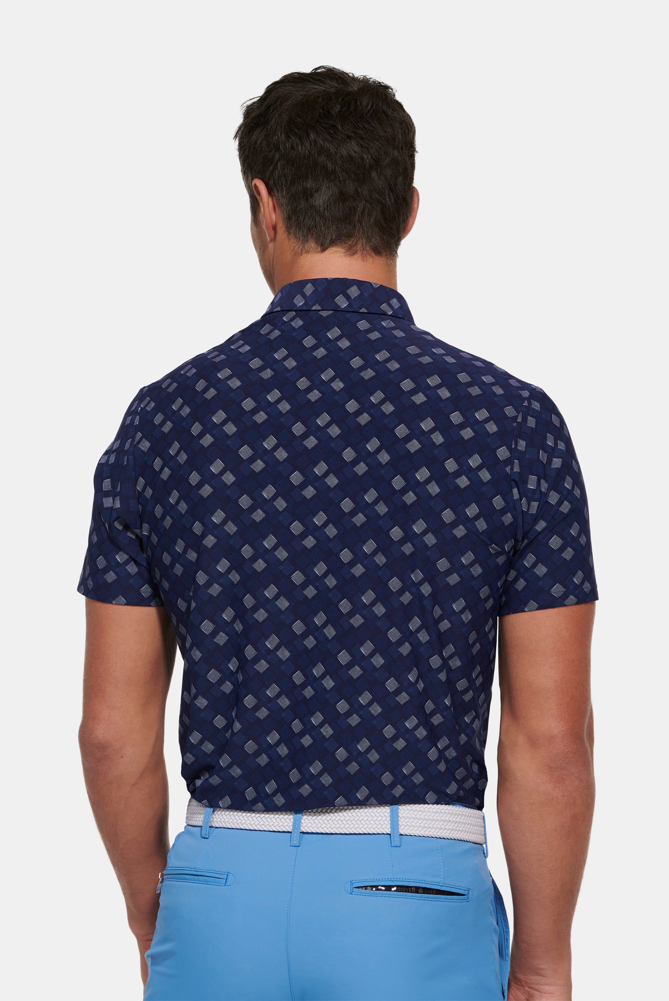 Navy Print Polo Shirt