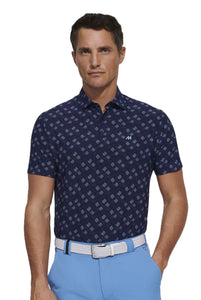 Navy Print Polo Shirt