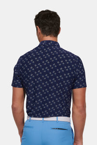 Navy Print Polo Shirt
