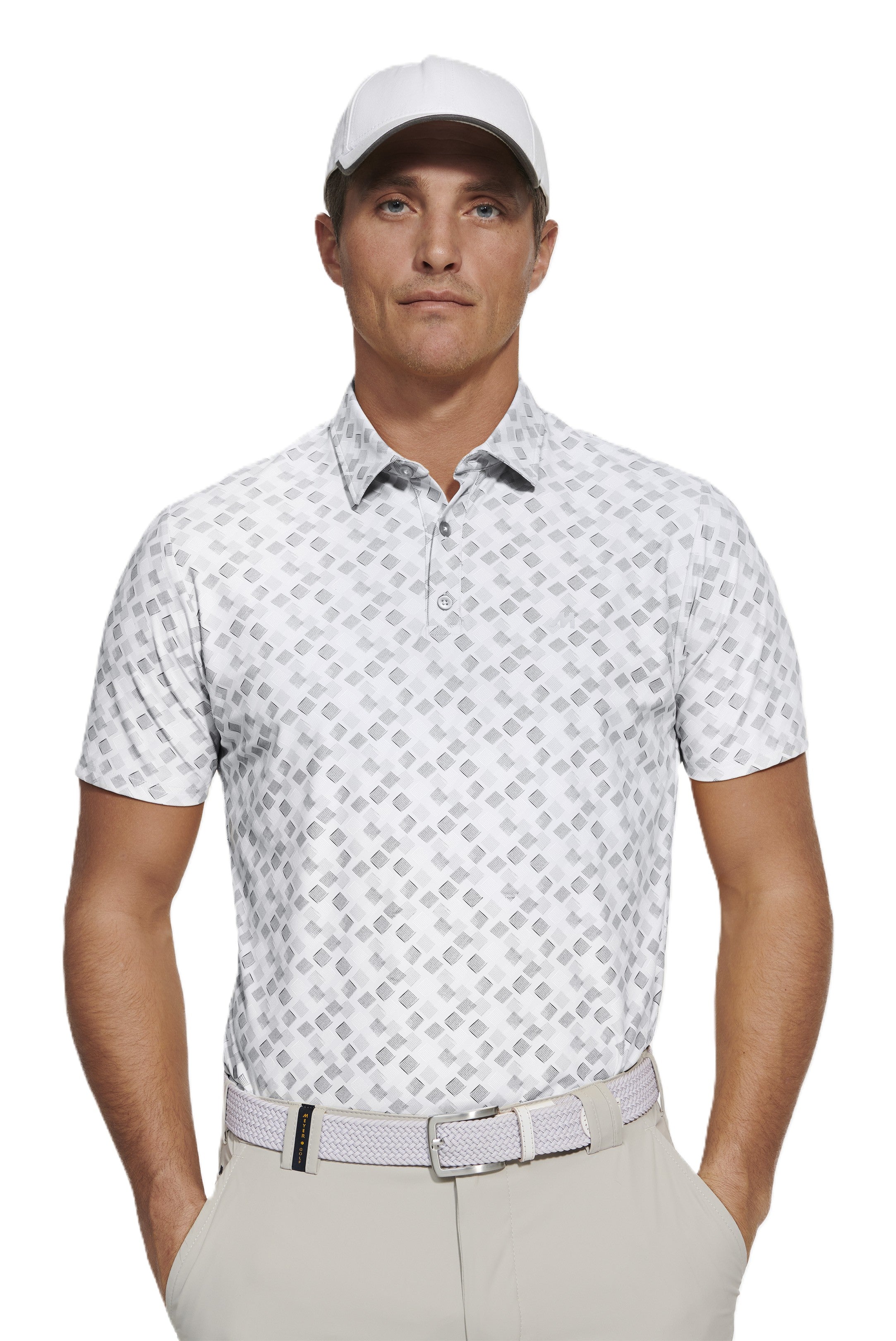 White Print Polo Shirt