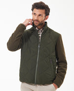Load image into Gallery viewer, Barbour Olive Hybrid Fleece Jacket
