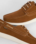 Load image into Gallery viewer, Barbour Armada Suede Boat Shoe Tan
