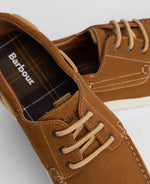 Load image into Gallery viewer, Barbour Armada Suede Boat Shoe Tan
